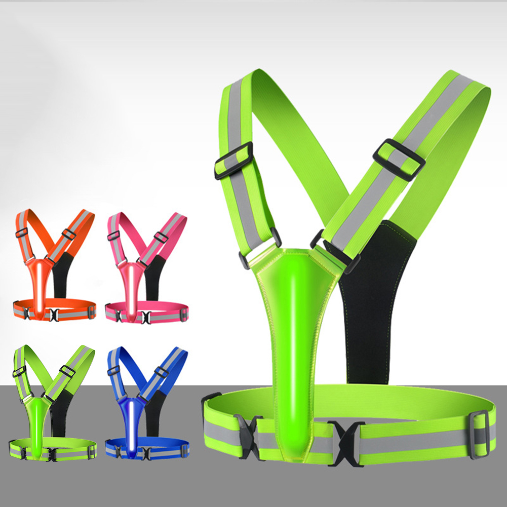 Reflective Vest Cycling - USB,充電式,反射性,高視認性,夜間のランニング,子供と大人のための乗馬服を備えたLEDランニングベスト