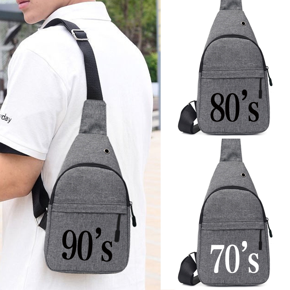 Cycling For Commute - シングルショルダーメンズチェストバッグサイクリング通勤クロスボディバッグファッションイヤーズプリント雑貨収納調節可能なパックユニセックス