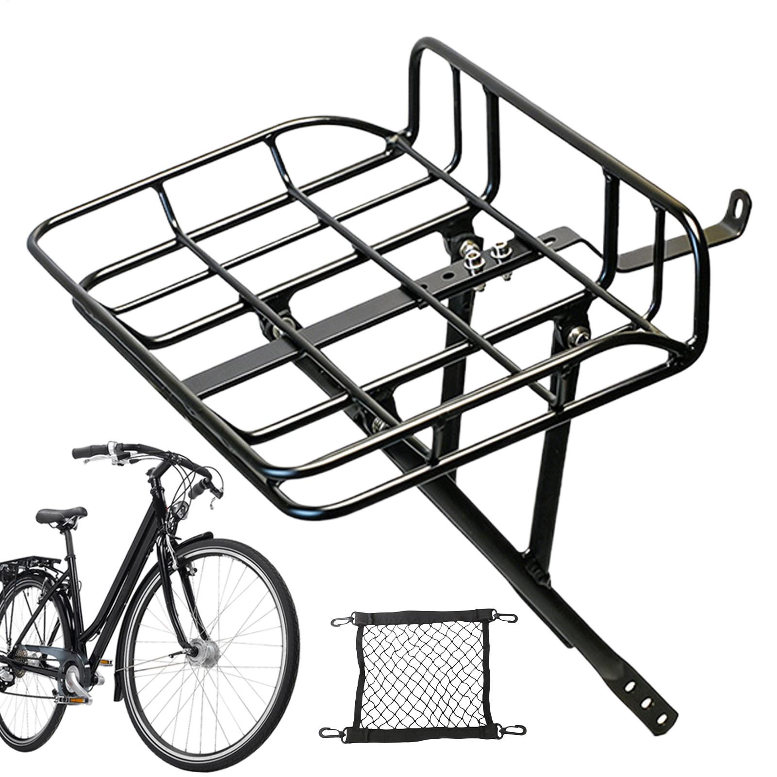 Cycling For Commute - クイックリリース式フロントバイクバスケット 大容量メタルカーゴバスケット ロードバイク、マウンテンバイク、通勤、食料品の買い物、アウトドアに最適