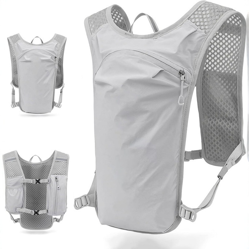Reflective Vest Cycling - 超軽量ハイドレーションベストバックパック トレイルランニング＆マラソン用 - 5L通気性レースベスト（2Lウォーターブラダー付き） - ノーバウンスフィット