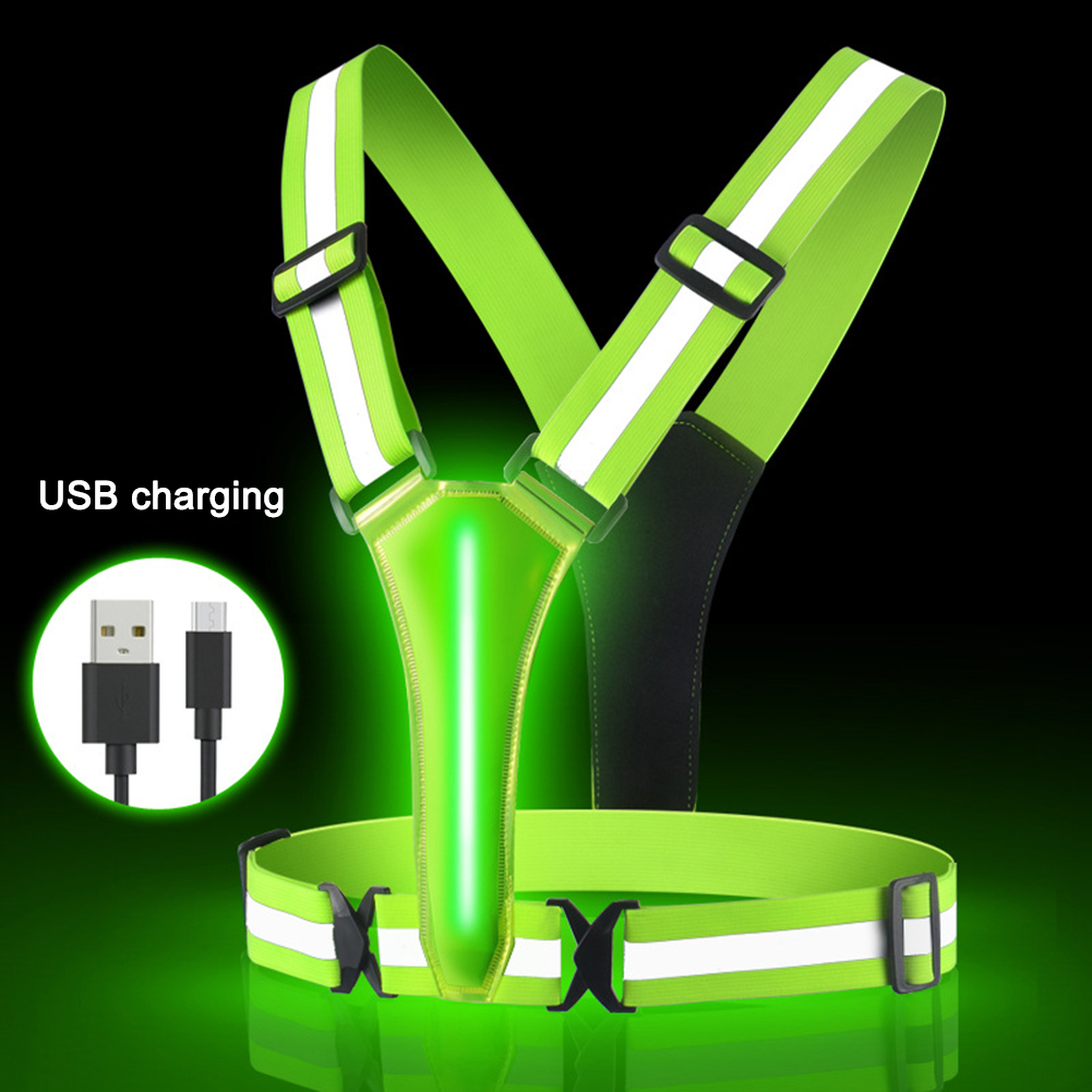 USB,充電式,反射性,高視認性,夜間のランニング,子供と大 - Reflective Vest Cycling のレビューと価格