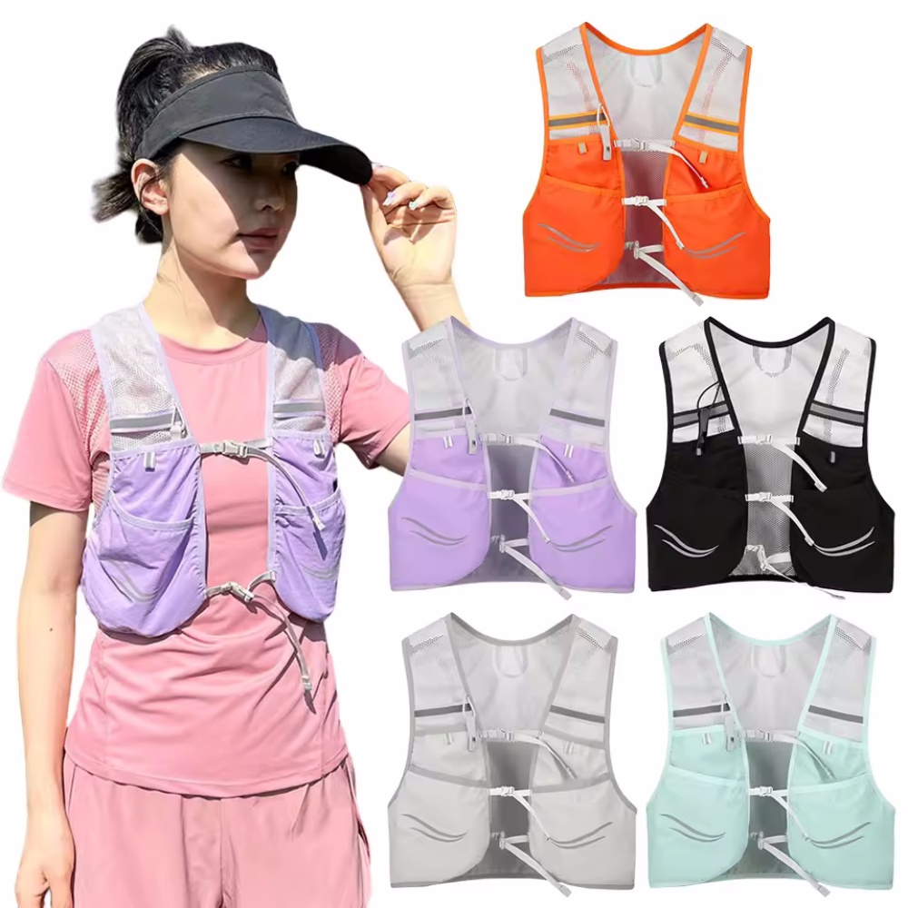 反射ランニングベスト水分補給ランニングチェストバッグ超軽量サ - Reflective Vest Cycling のレビューと価格