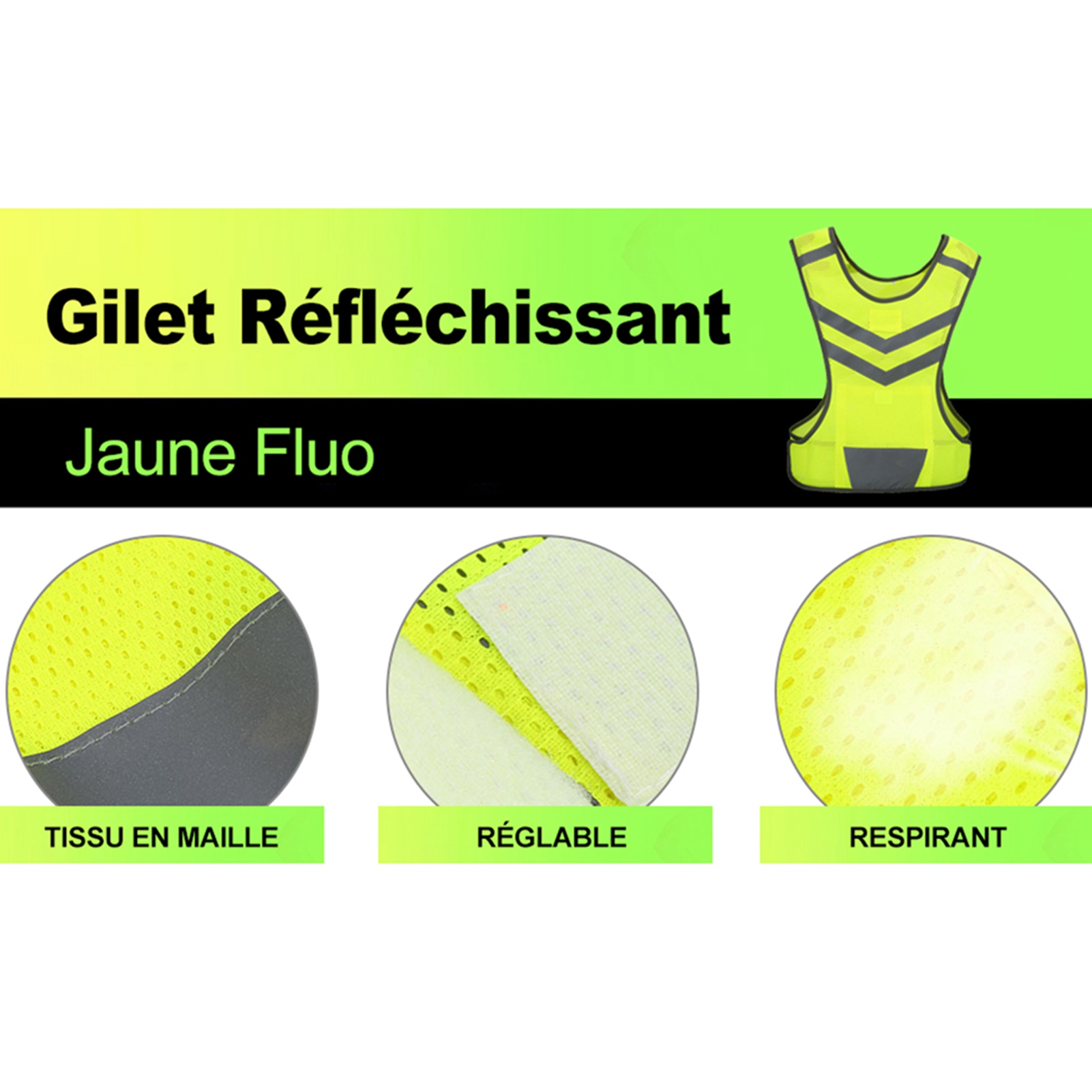 高視認性調整可能反射安全ベスト アウトドアスポーツ サイクリ - Reflective Vest Cycling のレビューと価格