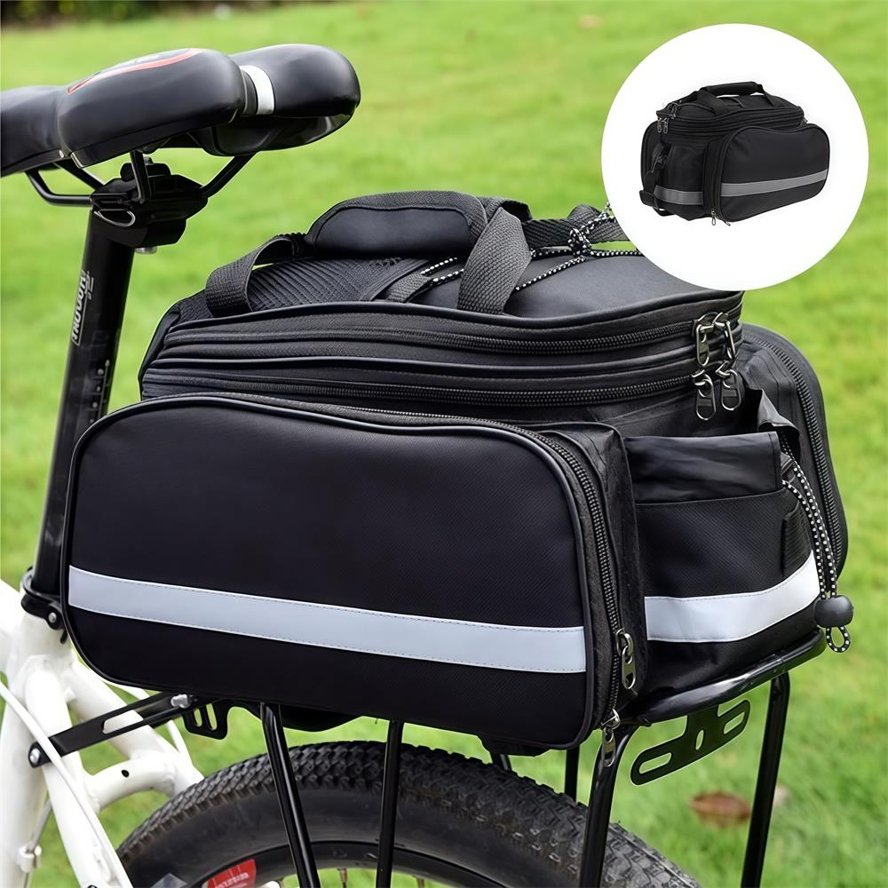 自転車リアラックバッグ、自転車トランクバッグ、雨よけ付き自転 - Cycling Commute In Rain のレビューと価格