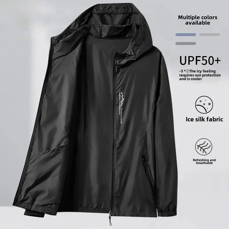 夏のメンズ日焼け止めジャケット超軽量アイスシルク通気性 UP - Cycling Commute Jacket のレビューと価格