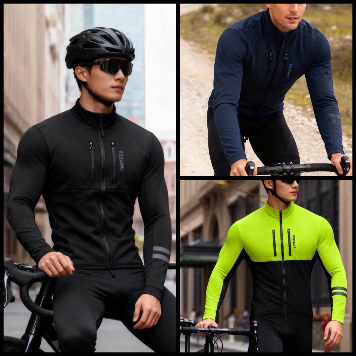 WOSAWE サイクリングジャケット冬サーマルフリースコート - Cycling Commuter Jacket のレビューと価格