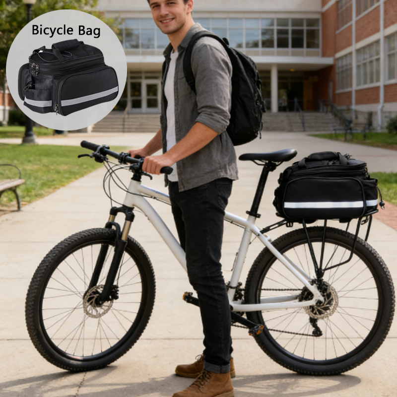 1 個自転車トランクバッグバイクリアラックサドルショルダーパ - Cycling Commute In Rain のレビューと価格