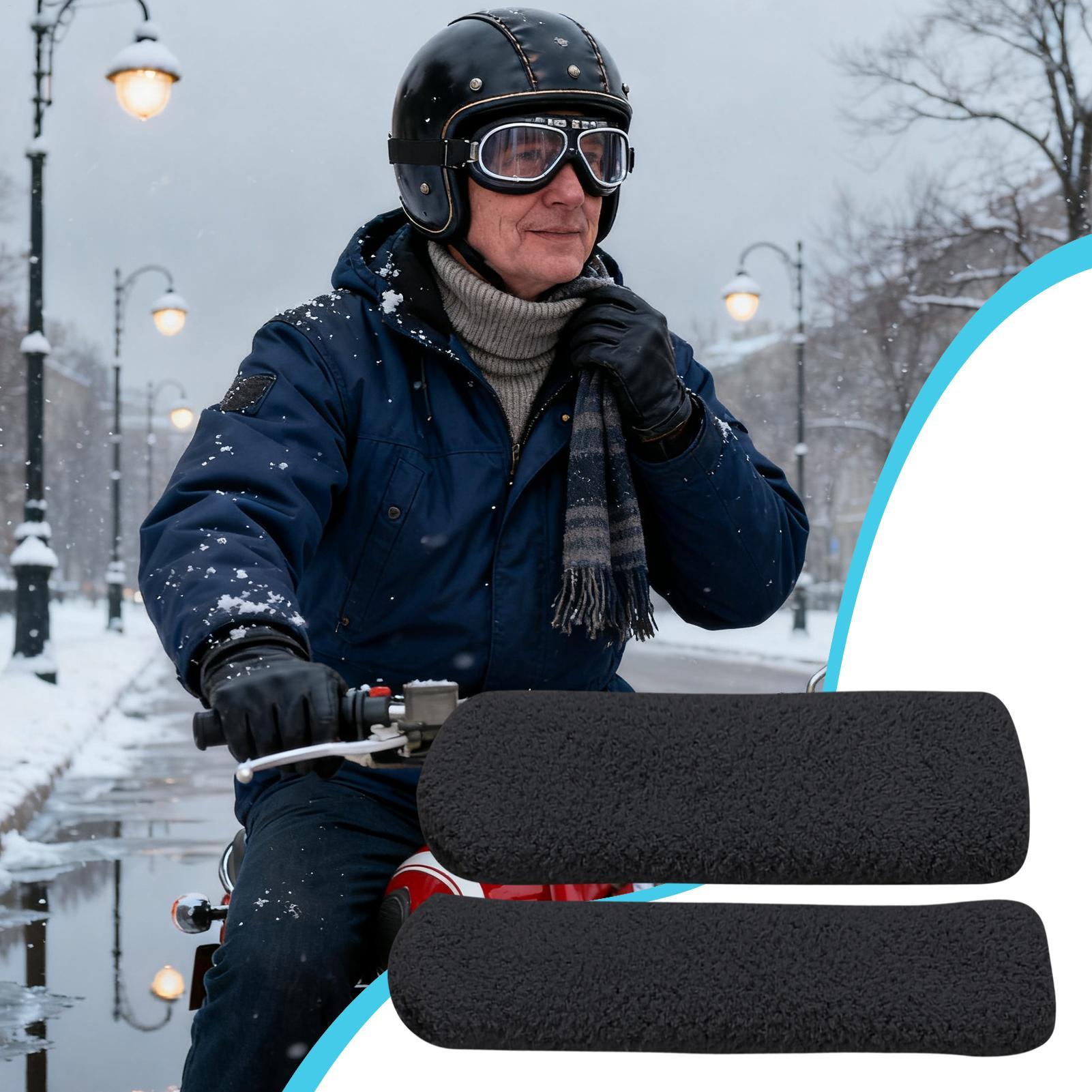 オートバイのハンドルバーカバー伸縮性のある寒い冬サイクリング - Cycling For Commute のレビューと価格