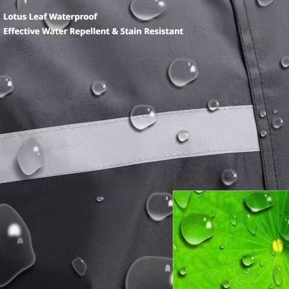 防水フード付きレインポンチョ、反射ストライプ付き頑丈なロング - Cycling Commute In Rain のレビューと価格