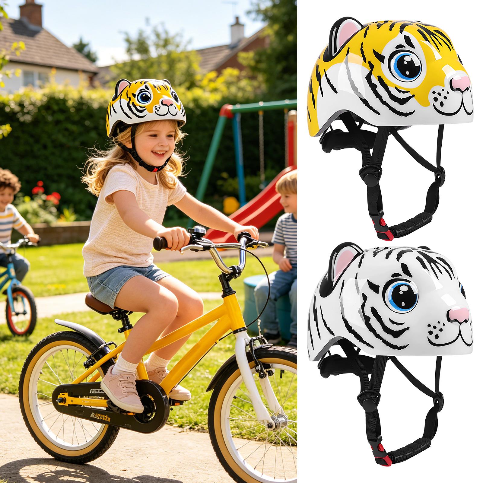 キッズヘルメット タイガーパターン 調節可能な安全装備 男の - Cycling Commute Gear のレビューと価格