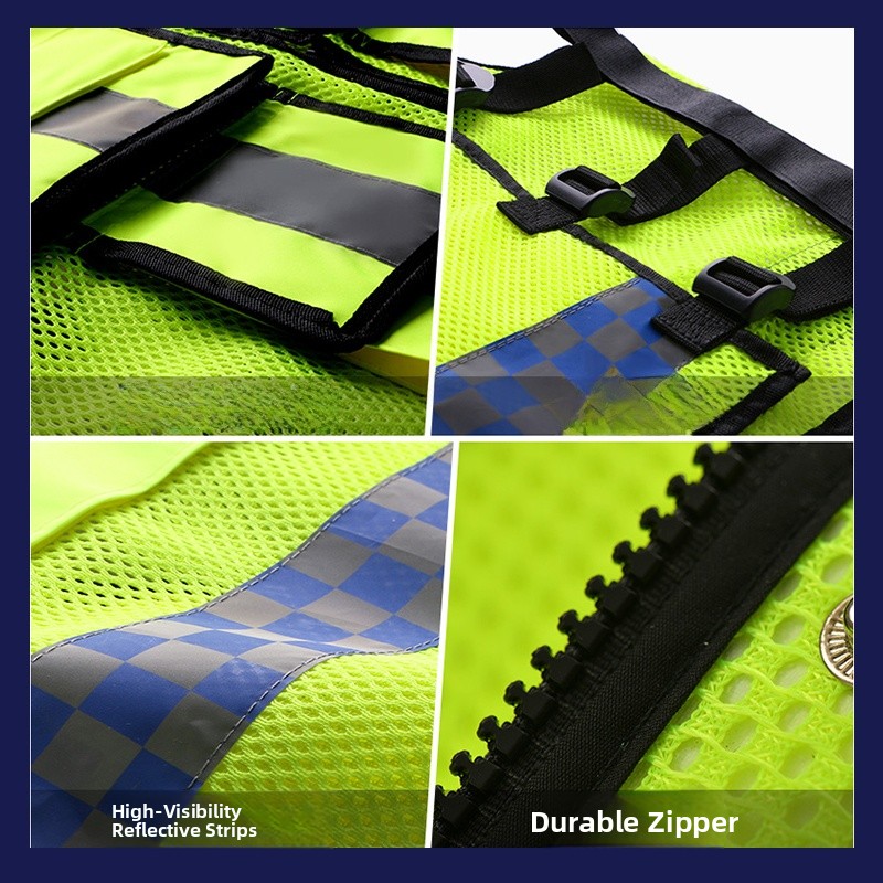 反射安全ベスト多機能ポケットメッシュ道路パトロールサイクリン - Reflective Vest Cycling のレビューと価格