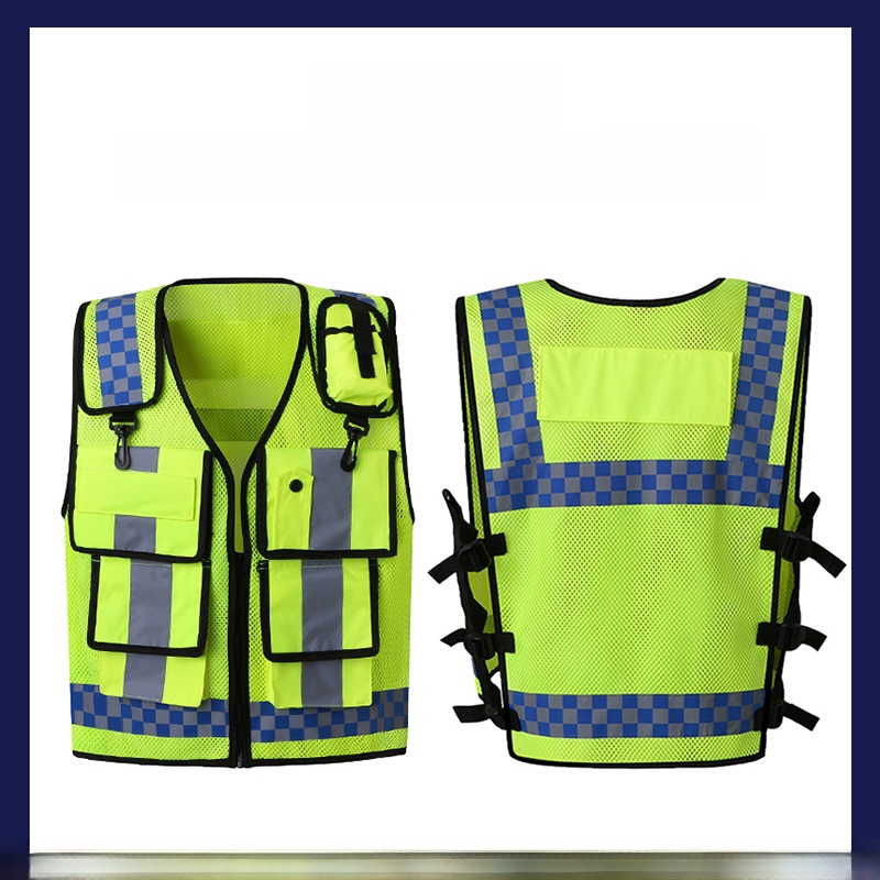 反射安全ベスト多機能ポケットメッシュ道路パトロールサイクリン - Reflective Vest Cycling のレビューと価格